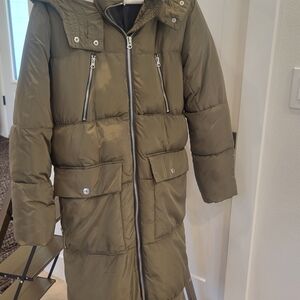 Free People Olive Puffer Jacket